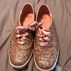 Kate Spade rose gold glitter Keds